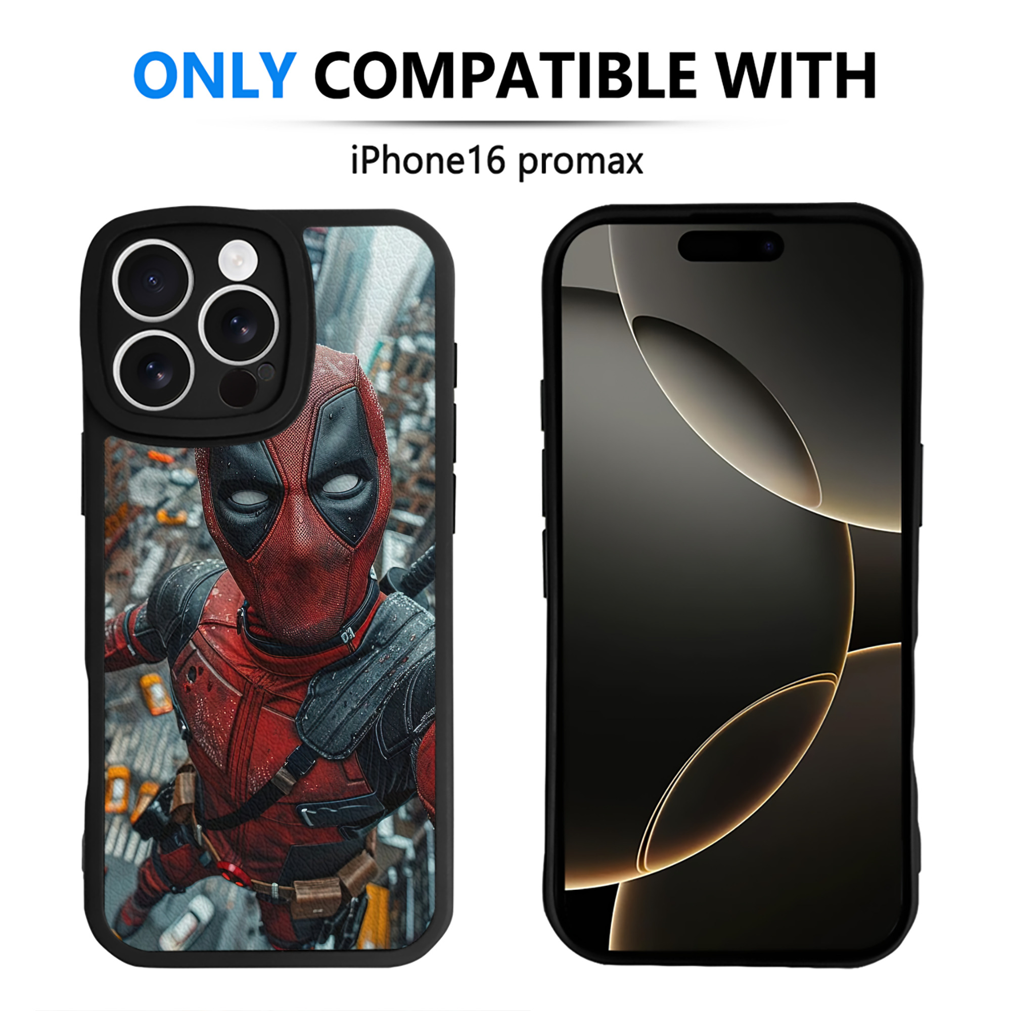 （画像用） Deadpool デッドプール 【iPhone 16シリーズ対応】シリコンスマホケース（レザー調） 材質：シリコン